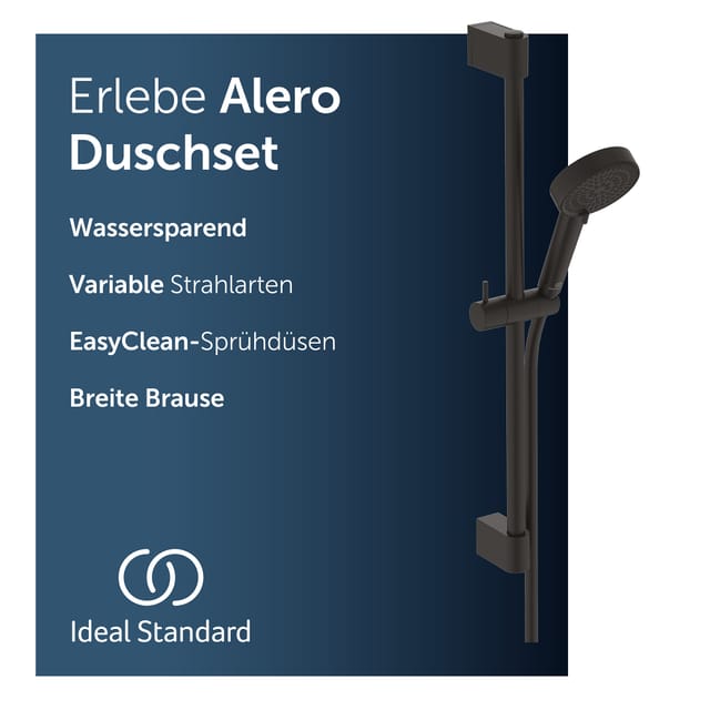 Ideal Standard Brausegarnitur Alero Reno, Wassersparend, Variable Strahlarten, Breite Brause