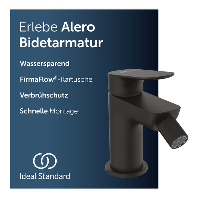Ideal Standard Bidetarmatur Alero, Firmaflow® Kartusche, Wassersparend, Easyfix® Schnellmontagesystem