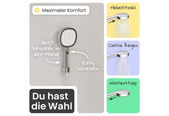 Cleo Handbrause-set, Chrom/weiß