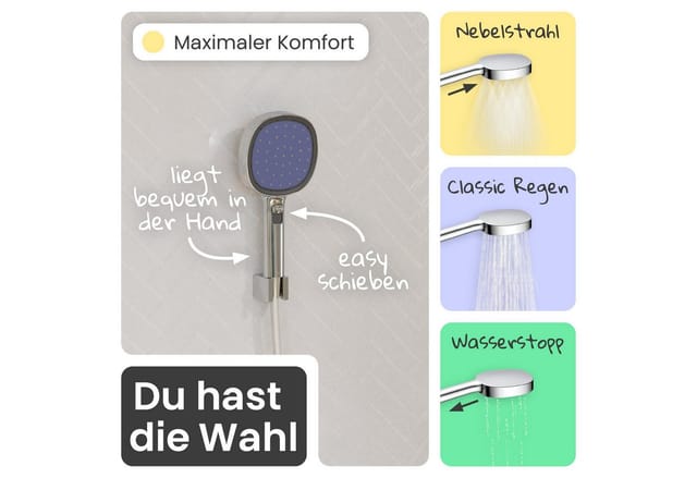 Cleo Handbrause-set, Chrom/indigo
