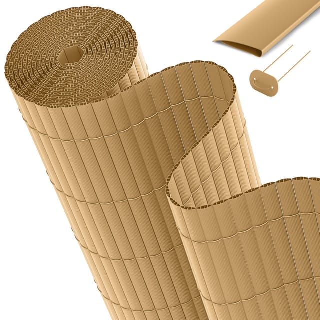 Pvc Sichtschutz Für Balkon Zaun Solvisionp12, 100x500cm, Bambus