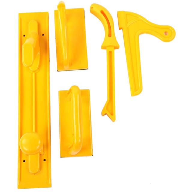 5-teiliges Sicherheits-schiebeblock-set, Tischkreissägenzubehör, Holzbearbeitungs-frästischwerkzeuge, Verwendung Auf Tischkreissägen, Abricht- Und Dickenhobelmaschinen Sowie Bandsägen.