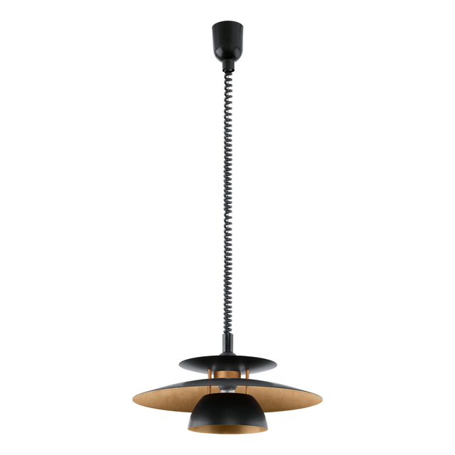 Eglo Pendelleuchte rund Brenda (60 W, Ø x H: 43 x 110 cm, Schwarz, E27)
