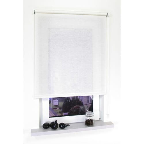 LIEDECO Seitenzug-Rollo, weiß/natur, Polyester - beige