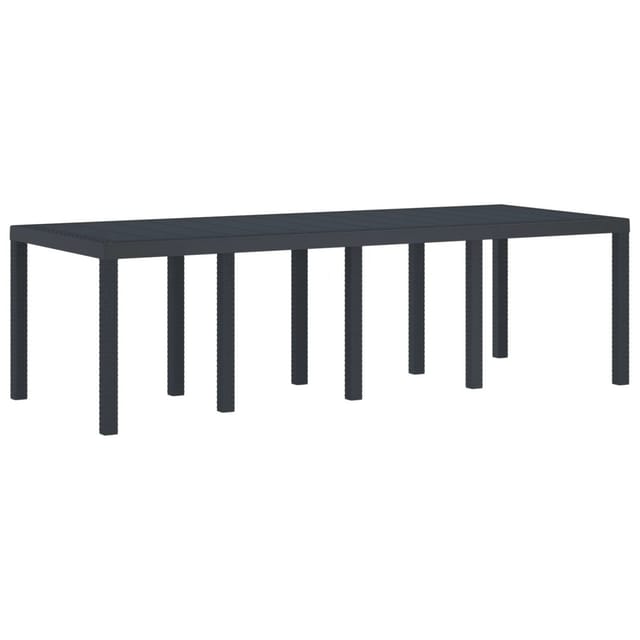 vidaXL Gartentisch Anthrazit 250x100x73 cm Poly Rattan 3378516