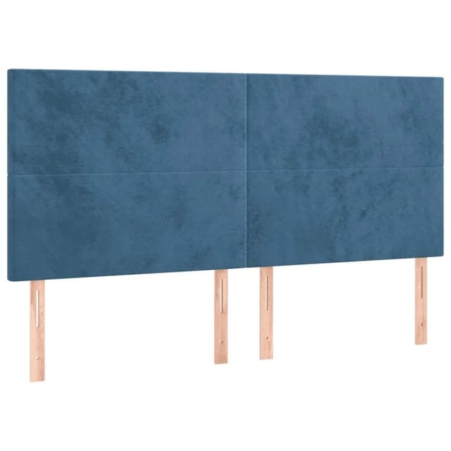 vidaXL LED Kopfteil Dunkelblau 160x5x118/128 cm Samt 3122202