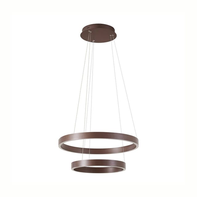 Lucande LED Yonam 10042395 Dimmbar Modern in Braun aus Metall 2-flammig Wohnzimmerleuchte