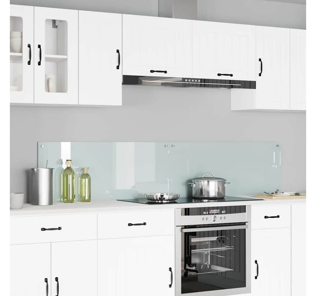 vidaXL Küchenrückwand 2 pcs Weiß 100 x 40 cm Gehärtetes Glas 3415527