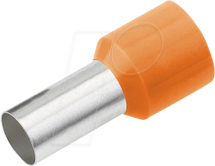 CIMCO 187207 - Aderendhülse isoliert 0,5 mm²/8 mm, verzinnt, orange, 100er Pack
