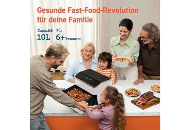 COSORI 78440 - Cosori - Heißluft-Fritteuse Dual Blaze Twin Fry 10l weiß/rosegol