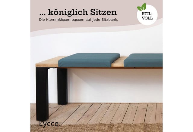 Lycce Bankauflage Sitzkissen Klemmkissen mit 1 Leiste 35cm Klemmtiefe Lederimitat, (1 St)