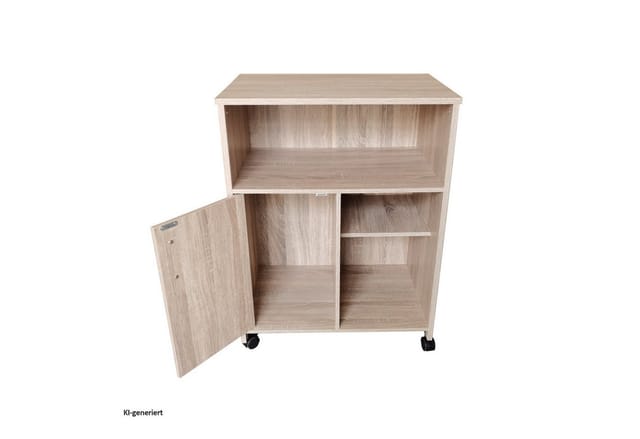 HTI-Living Hochschrank Küchenschrank auf Rollen Sonoma Blanca (Stück, 1-St., 1 Schrank) Mehrzweckschrank Anrichte