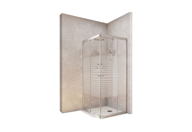 Schulte Eckdusche Corner 180 cm Höhe, BxT: 90x75 cm, Sicherheitsglas, Eckeinstieg Schiebetüren Silberfarben