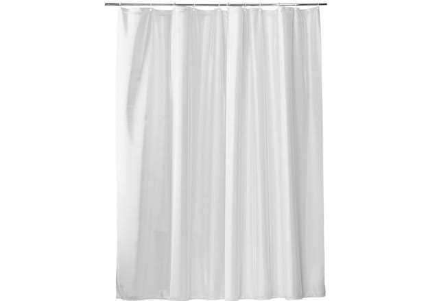 VALNEO Duschrollo Duschvorhang Anti-Schimmel 180x200 cm, Weiß, mit Ringen
