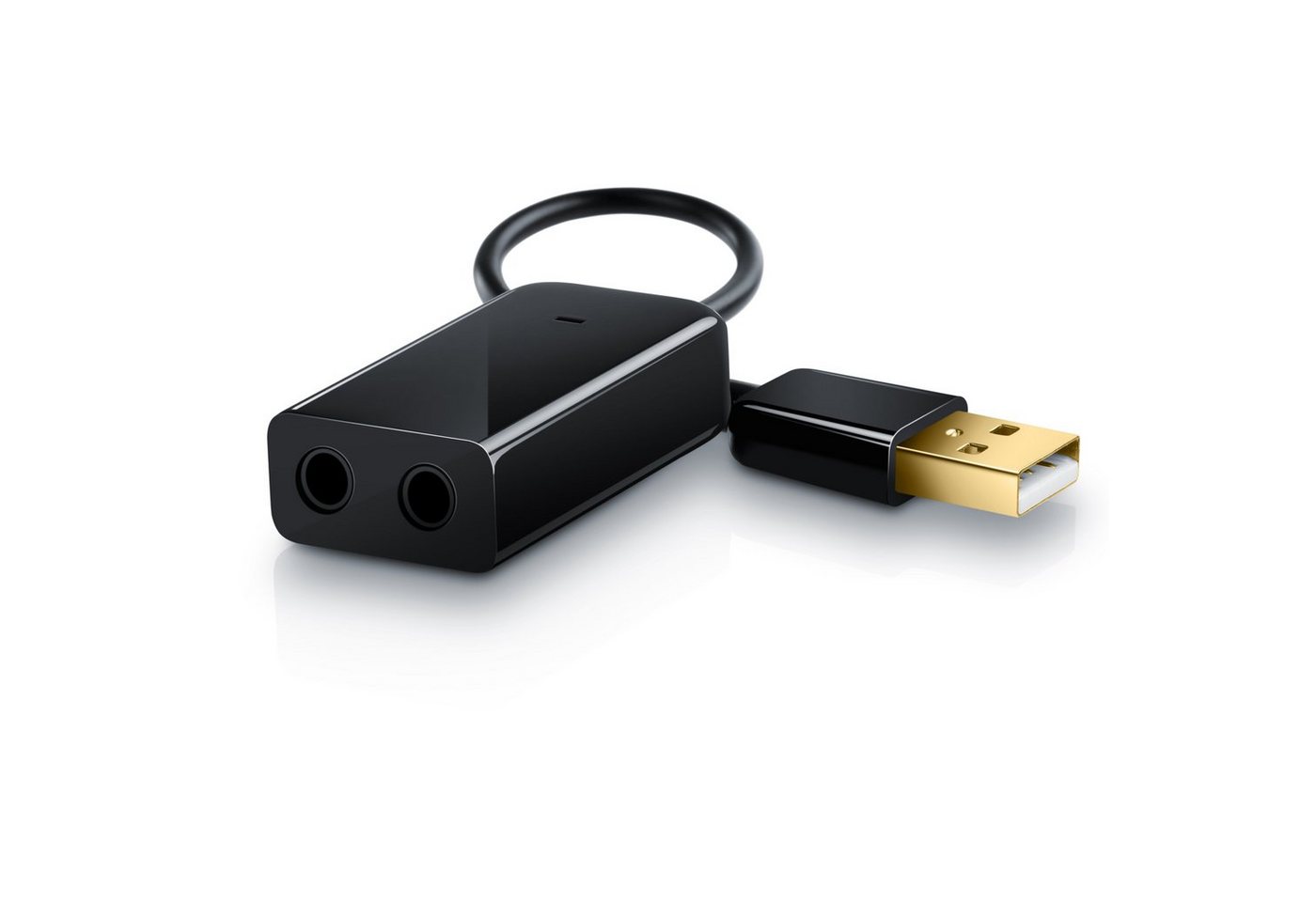 Aplic USB mini extern, Dynamic 3D Surround, 3,5mm Eingang, 3,5mm Ausgang Soundkarte Virtual 7.1 Surround, 3D Stereo, USB Audio Adapter, External Sound Card, für Win Linux Mac Bild 4