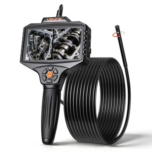 VEVOR Endoskopkamera mit Licht Drehbar, Inspektionskamera mit 360° beweglichem Kopf, IP67 Wasserdichte Rohrkamera mit 5 Zoll Display 5 m Schlangenkabel 5000 mAh Akku, 8 mm Boreskopkamera für Auto Haus