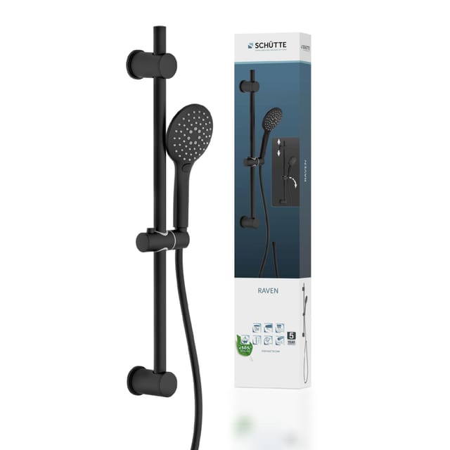 SCHÜTTE Duschset RAVEN,Duschsystem ohne Armatur, Schwarz matt