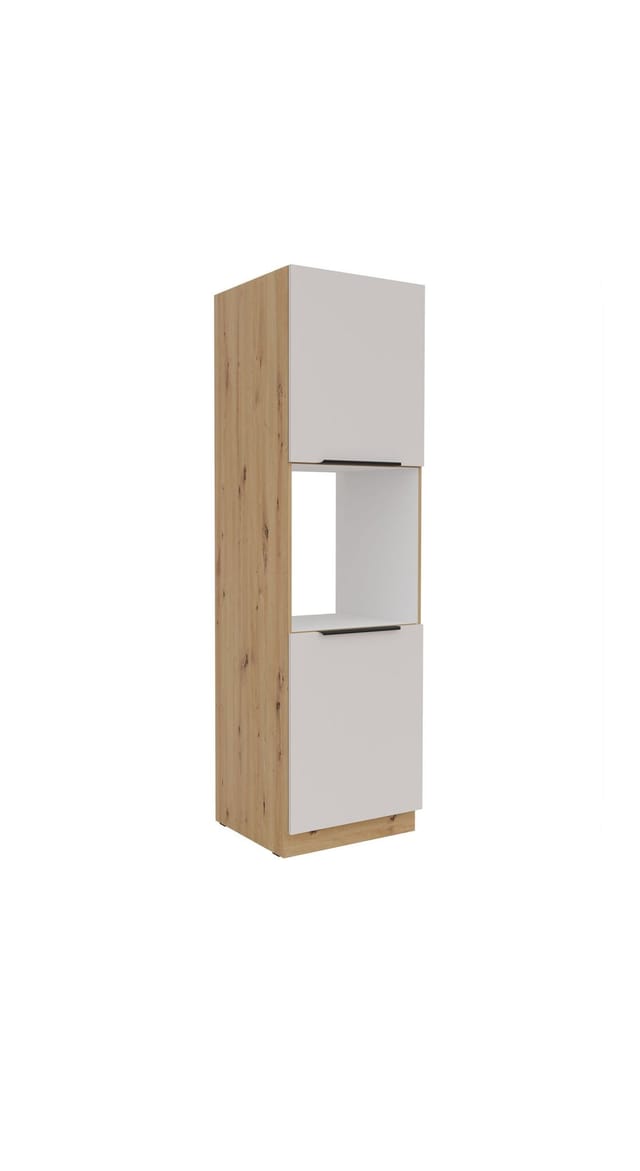 Küchen Hochschrank 60 Cm Solano Kaschmir Beige + Eiche Artisan Matt Küchenzeile Küchenblock Küche