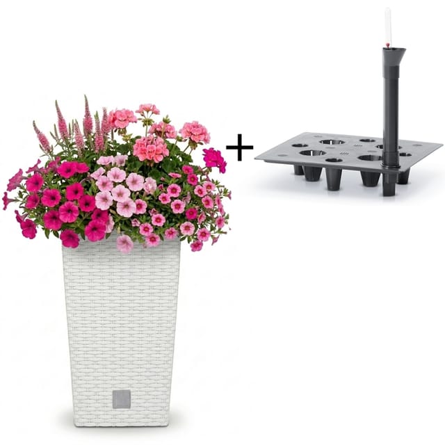 Blumentopf Mit Einsatz Bewässerungssystem Pflanztopf Weiß 50 Cm