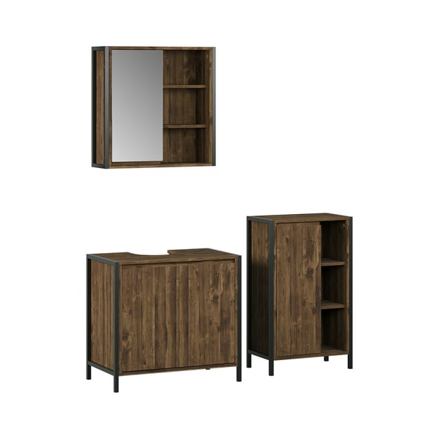 Badmöbel-set Naola, Eiche/schwarz, 3 Teile, Vicco