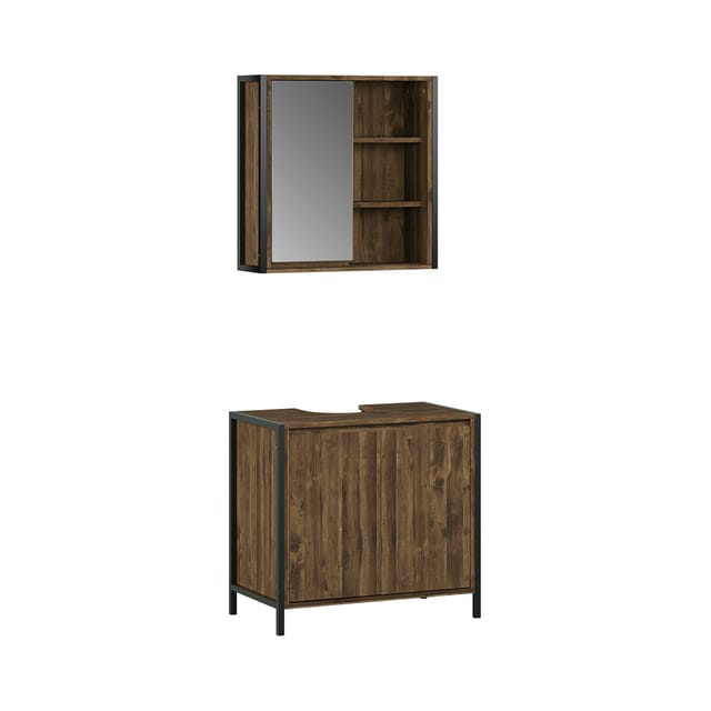 Badmöbel-set Naola, Eiche/schwarz, 2 Teile, Vicco
