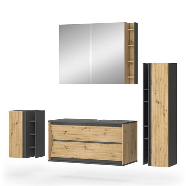 Badmöbel-set Edelin, Anthrazit/artisan, 4 Teile, Vicco