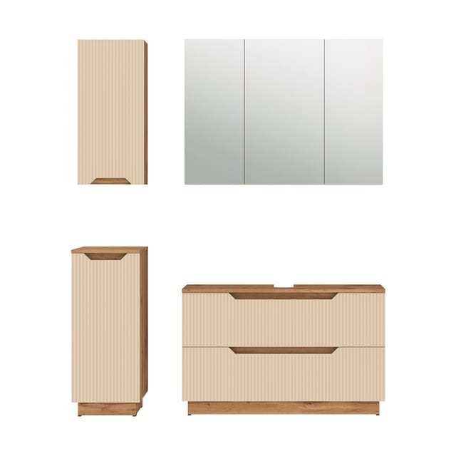 Badmöbel-set Lotta, Eiche/kaschmir Gestreift, 4 Teile, Vicco