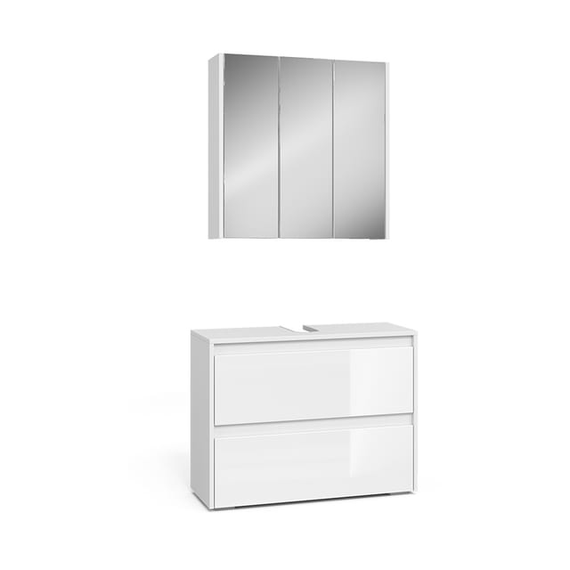 Badmöbel-set Majest, Weiß/weiß Hochglanz, 2 Teile, Vicco