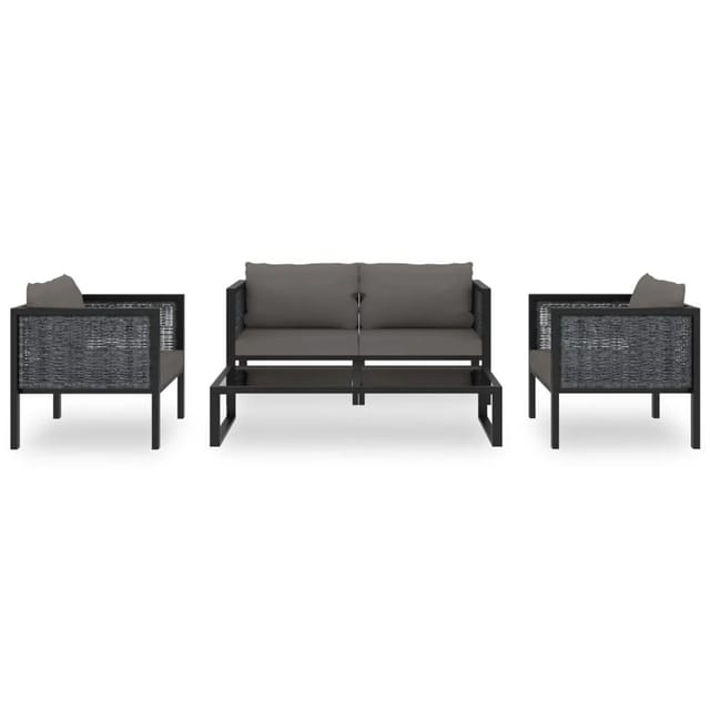 Vidaxl - 5-tlg. Garten-lounge-set Mit Auflagen Poly Rattan Anthrazit