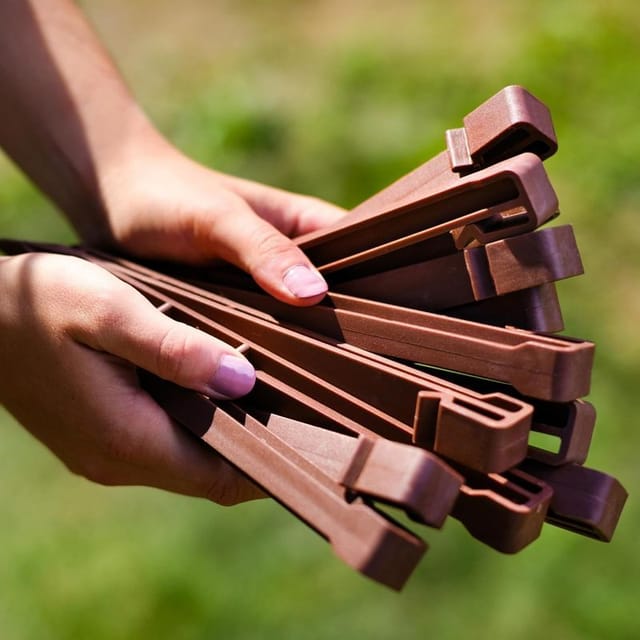 20er-packung Gartenbeeteinfassungsstäbe Aus Kunststoff, 24,5 Cm – Stabile Gartenstäbe, Braun