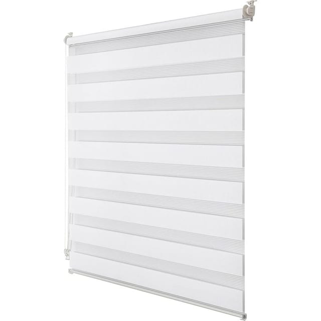 Tag- Und Nachtrollo, Kein Bohren Erforderlich, Einfache Montage Mit Clips, Doppelt Verdunkelnder Stoff Für Fenster Oder Türen, Sonnenschutz, Sichtschutz, Weiß, 45 Cm (b) X 100 Cm (l)