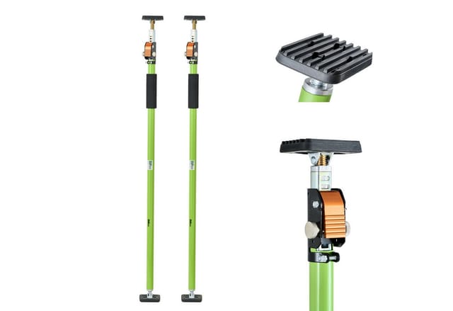 2x Einhandstütze 110–203 Cm Montagestütze Deckenstütze Teleskopstütze 60 Kg Höhenverstellbar