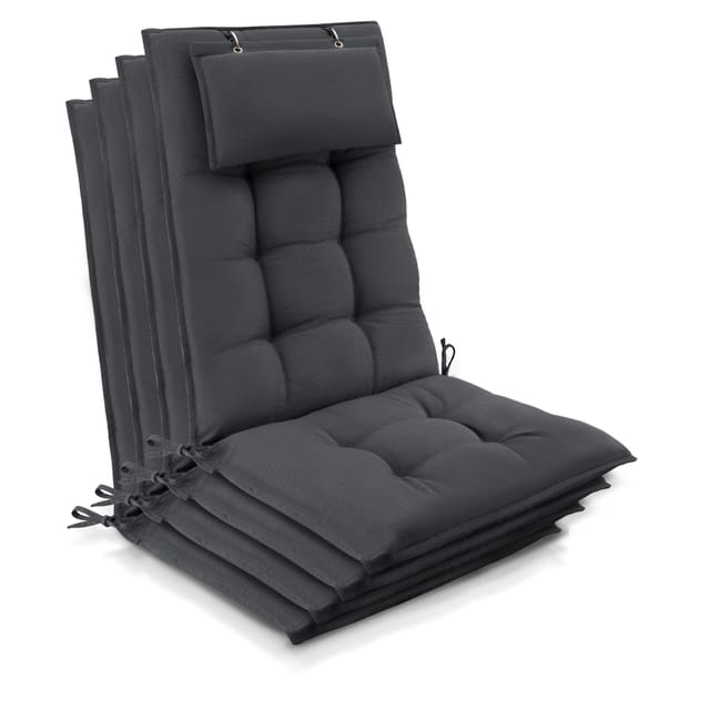 4er Set Sun-hl Hochlehner Auflage 120x50x8cm Anthrazit