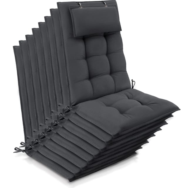 8er Set Sun-hl Hochlehner Auflage 120x50x8cm Anthrazit