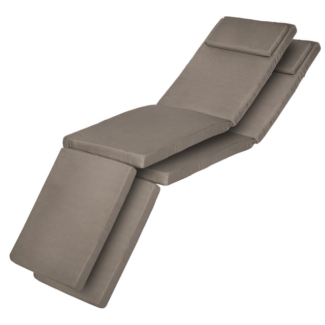 2er Set Luxus Deckchair Auflage Loftlux Dc, 175x45x5cm, Taupe