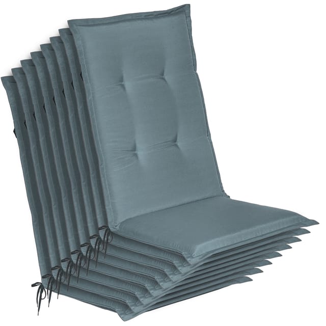 8er Set Gartenstuhlauflage Loft Hl Taubenblau, 120x50x6cm