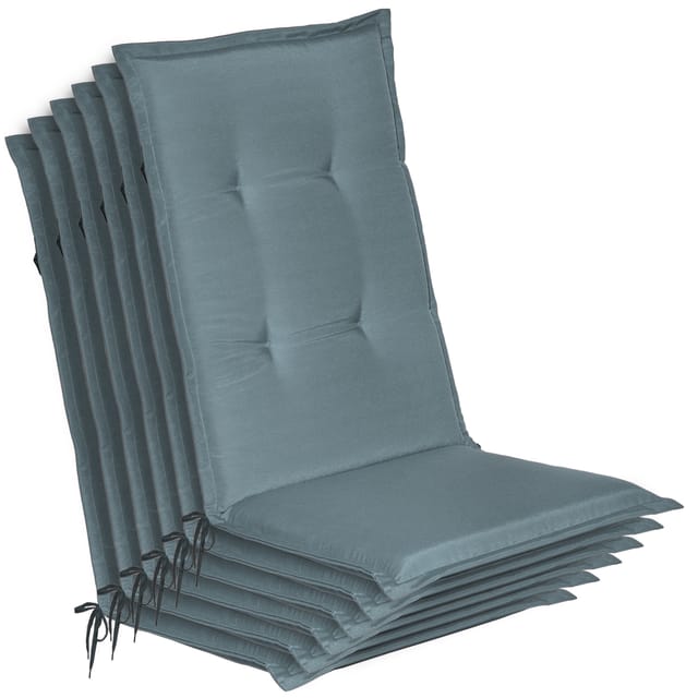6er Set Gartenstuhlauflage Loft Hl Taubenblau, 120x50x6cm