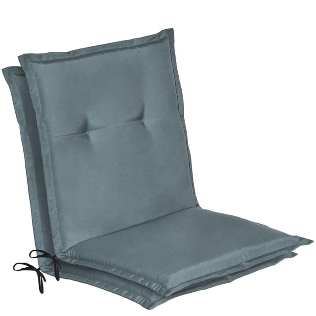 2er Set Niedriglehner Auflage Gartenstuhl Loft Nl, 100x50x6cm, Taubenblau