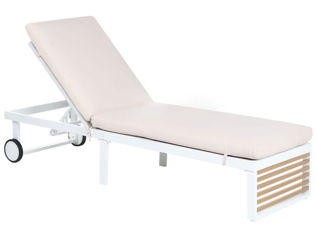 Sonnenliege Mit Kissen Verdello Mit Relaxfunktion Metall Beige