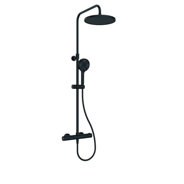 Primaster Duschsystem Aqua Therm mit Thermostat 3 Strahlarten schwarz