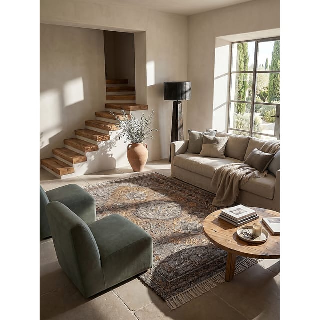 Flachgewebe-Teppich BERMEO Orient Kelim Jute 200x290 cm Natur boho vintage handgewebt Esszimmerteppich Objektteppich Kadima Design
