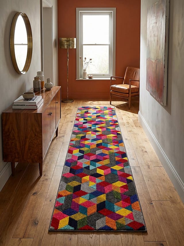 Teppich-Läufer Mittelflor MEON Geometrie-Mix Polypropylen 66x230 cm Multi Flurläufer Küchenläufer modern geometrisch Kadima Design