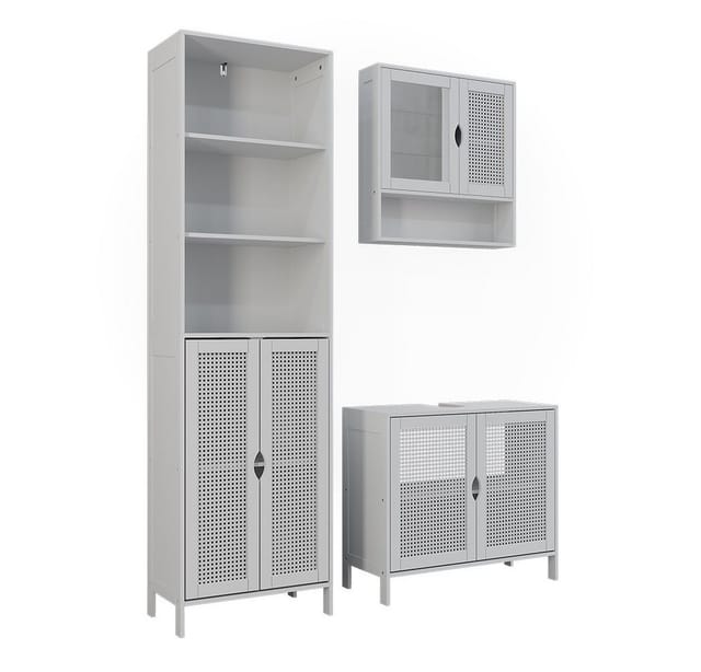 Vicco Badmöbel-Set Liora, Weiß, 3 Teile, (3-St., 3er Set)