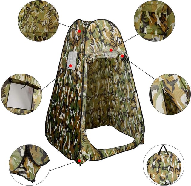COSTWAY Faltzelt Umkleidezelt Camping Duschzelt, Personen: 1, Pop Up mit Tasche, Wurfzelt mit Innentasche