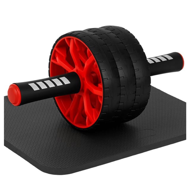OSTWOLKE Bauchtrainer Bauchroller Bauchmuskeltrainer Set mit Knieauflagen Matte, Home Gym Equipment – Heimfitnessgerät für Männer & Frauen
