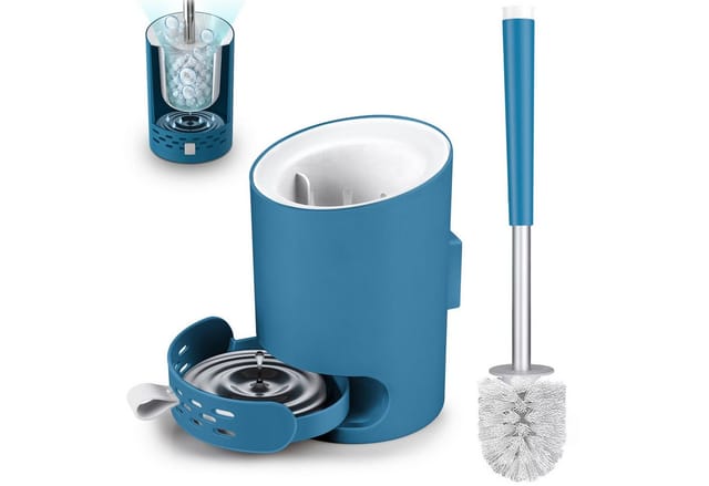 HUGERSTONE WC-Reinigungsbürste Toilettenbürste, WC Bürste, Klobürste für Badezimmer mit PP Borsten, (Set, 1-tlg., WC-Reinigungsbürste + Bürstenhalter + Klebestreifen), Klobürste Set mit Schnell Trocknendem Haltersatz, Haken und Pinzette
