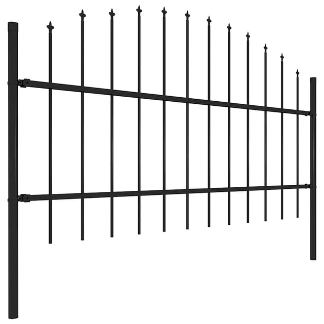 Maison Exclusive - Gartenzaun Mit Speerspitze Stahl 181 X 100 Cm