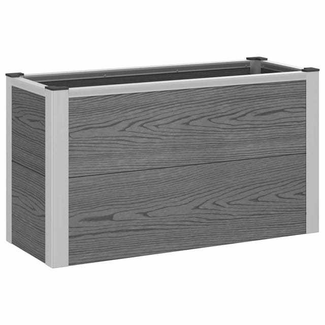 Vidaxl Garden Raised Bed Grey 75 X 30 X 42 Cm Wpc And Aluminium