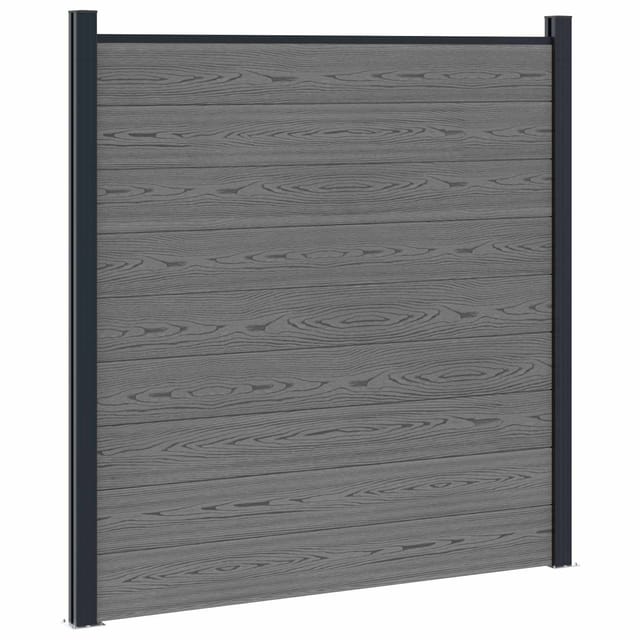 Vidaxl Fence Set 180 X 186 Cm Wpc And Aluminium Grey