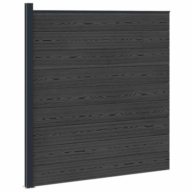 Vidaxl Fence Set 175 X 186 Cm Wpc And Aluminium Black